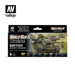 Vallejo 70222 WWIII British Armour & Infantry (Set Of 8) 17 Ml Bottles