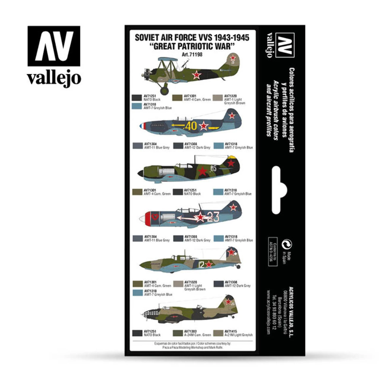 Vallejo 71198 Soviet Air Force VVS 1943 To 1945 ?Great Patriotic War? Set (8 PK) 4 Vallejo 71198 Soviet Air Force VVS 1943 To 1945 ?Great Patriotic War? Set (8 PK) - Image 2
